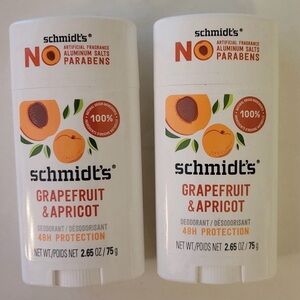 2 Pack Schmidt's Aluminum-Free Vegan Deodorant Grapefruit & Apricot with 24-Hour